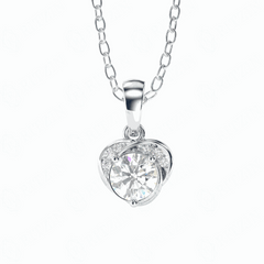 0.50 TCW Heart Cut Charm 10K Lab Grown Diamond Pendant for Women