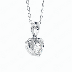 0.50 TCW Heart Cut Charm 10K Lab Grown Diamond Pendant for Women