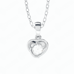0.50 TCW Heart Cut Charm 10K Lab Grown Diamond Pendant for Women