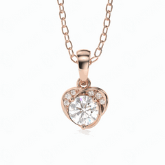 0.50 TCW Heart Cut Charm 10K Lab Grown Diamond Pendant for Women