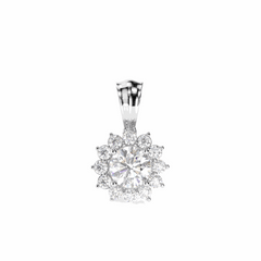 1.40 TCW Round Brilliant Cut Charm 10K Lab Grown Diamond Pendant for Women
