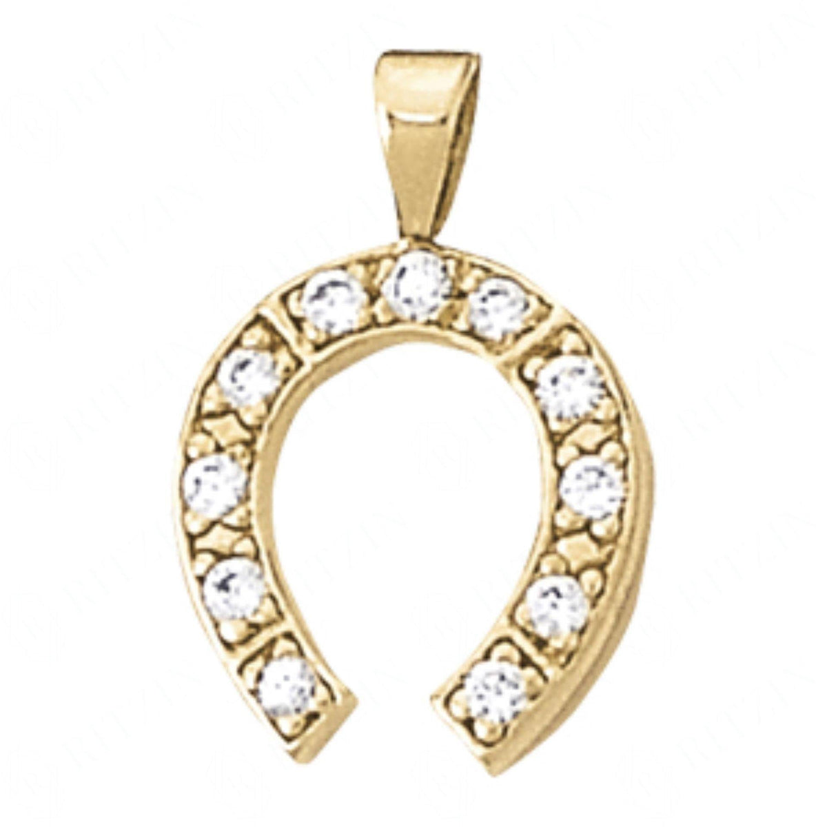 1.50MM Round Cut Horseshoe Charm Pendant For_Her/Women._