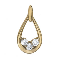 3.50MM_Round Cut Diamond 3 Stone Pendant For_Women