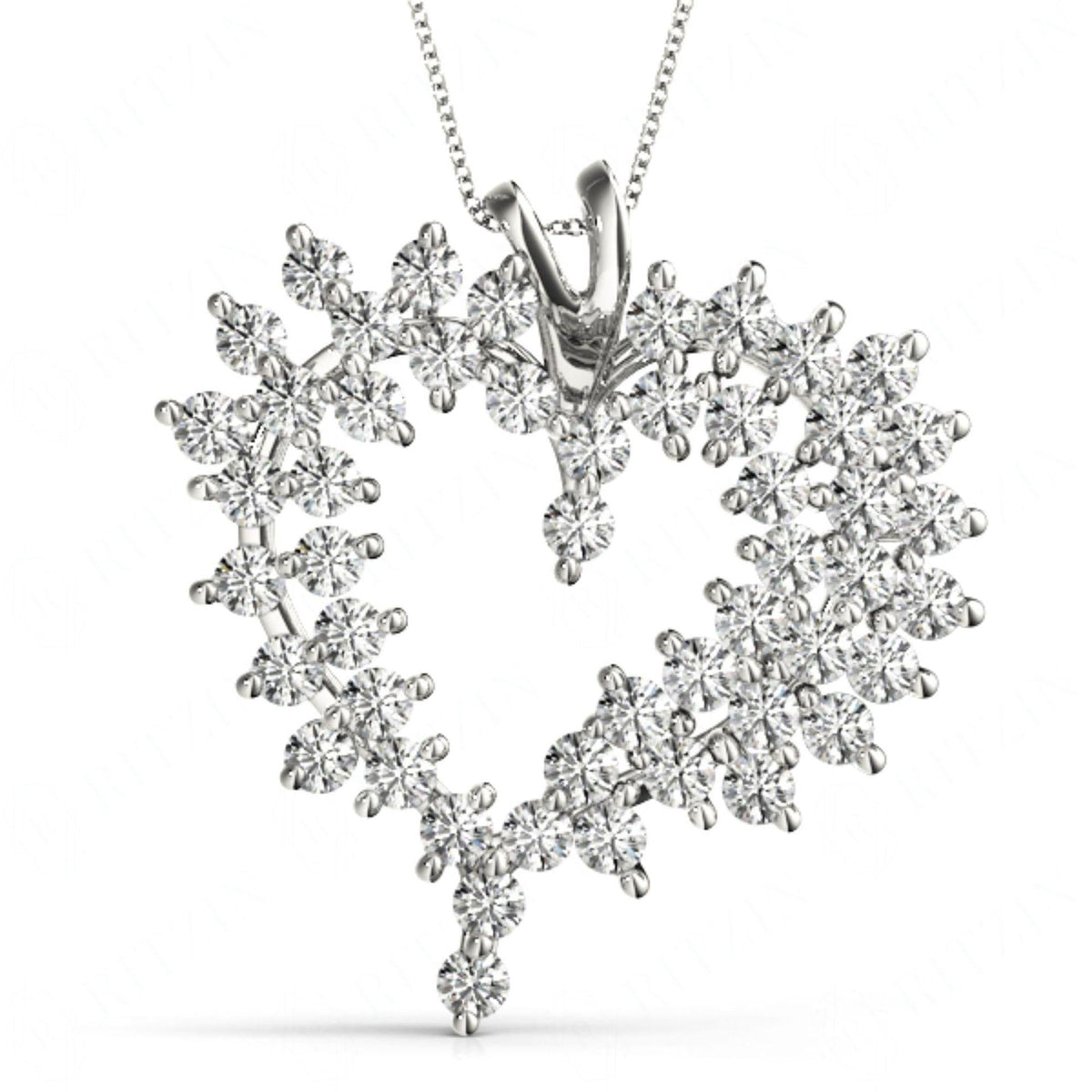 2.00MM  Round Cut Heart Shape Charm Pendant For _Her.