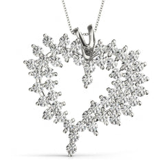 2.00MM  Round Cut Heart Shape Charm Pendant For _Her.
