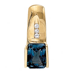 8.00 x 6.00 MM Emerald And Round Cut Diamond Unique Pendant For_Women