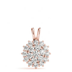 3.00MM Round Cut Cluster Style Charm Pendant For _Women_