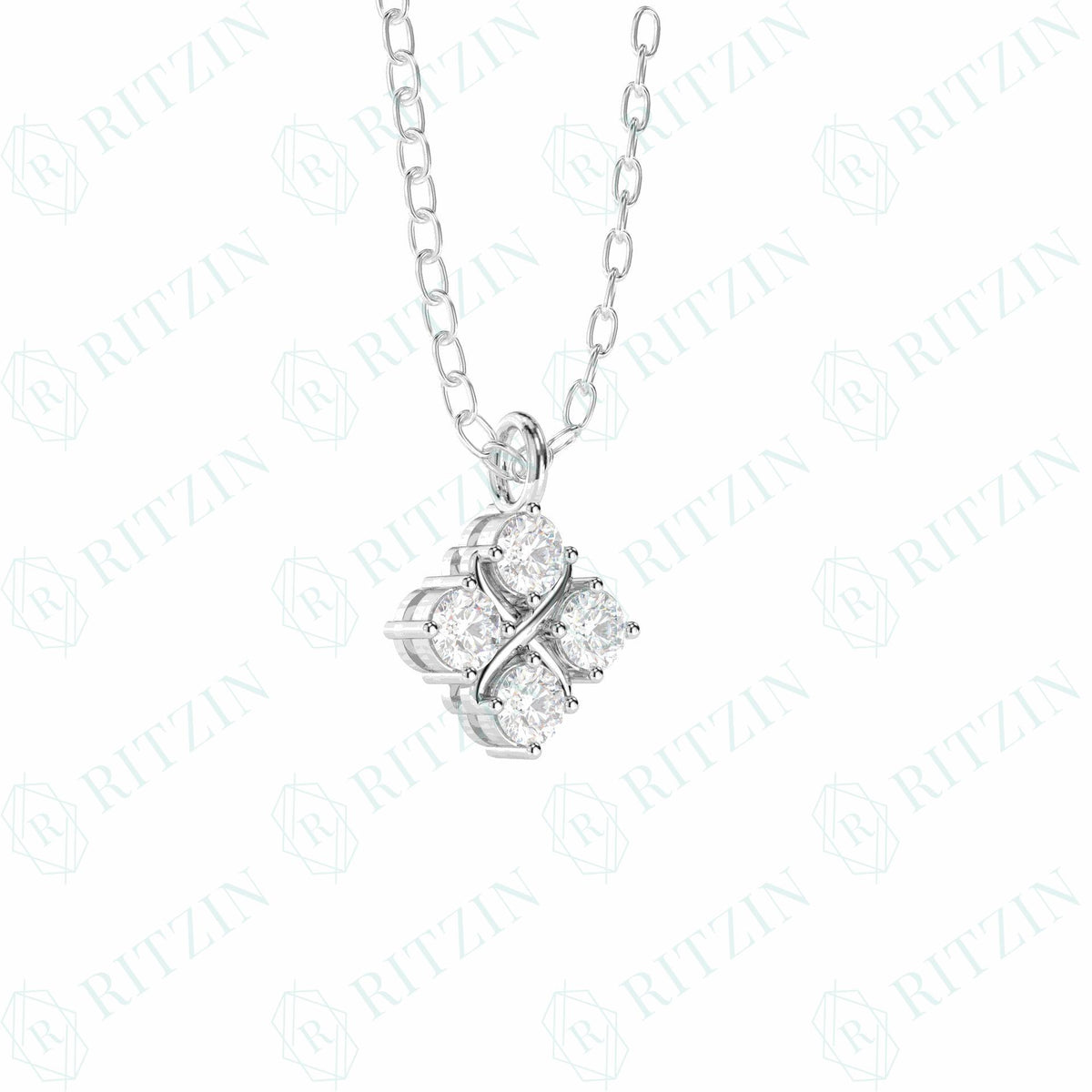 Round Cut Charm Yellow Gold Everyday Pendant Lab Grown Diamond