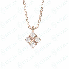 Round Cut Charm Yellow Gold Everyday Pendant Lab Grown Diamond