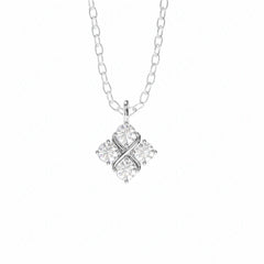 Round Cut Charm Yellow Gold Everyday Pendant Lab Grown Diamond