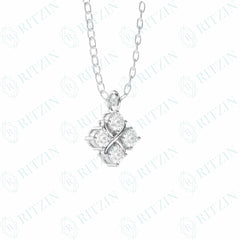 Colgante de diamantes cultivados en laboratorio de 10 quilates con corte brillante redondo de 0,70 TCW para mujer
