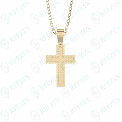 1.00 TCW Cross Round Brilliant Cut Hip Hop 10K Lab Grown Diamond Pendant for Women