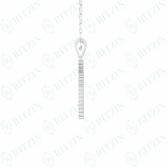 1.00 TCW Cross Round Brilliant Cut Hip Hop 10K Lab Grown Diamond Pendant for Women