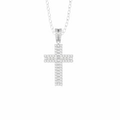 1.00 TCW Cross Round Brilliant Cut Hip Hop 10K Lab Grown Diamond Pendant for Women