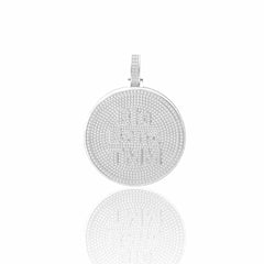 10,00 TCW Münze, rund, Brillantschliff, Hip Hop, 10 K, im Labor gezüchteter Diamant-Anhänger für Damen