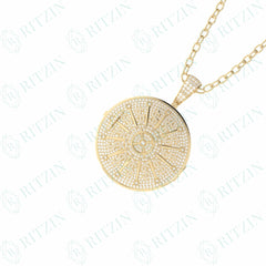 9.60 TCW Coin Round Brilliant Cut Hip Hop 10K Lab Grown Diamond Pendant for Women