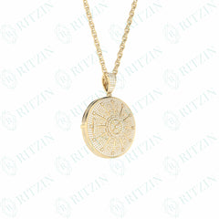 9.60 TCW Coin Round Brilliant Cut Hip Hop 10K Lab Grown Diamond Pendant for Women