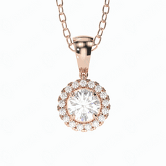 1.60 TCW Round Brilliant Cut Charm 10K Lab Grown Diamond Pendant for Women