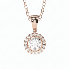 1.60 TCW Round Brilliant Cut Charm 10K Lab Grown Diamond Pendant for Women