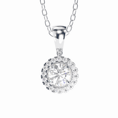 1.60 TCW Round Brilliant Cut Charm 10K Lab Grown Diamond Pendant for Women