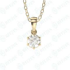 1.30 TCW Round Brilliant Cut Charm 10K Lab Grown Diamond Pendant for Women