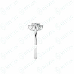 0.60 TCW Round Brilliant Cut Halo 18K Lab Grown Diamond Ring for Women