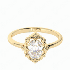 0.75 TCW Oval Cut Solitaire 18K Lab Grown Diamond Ring for Women