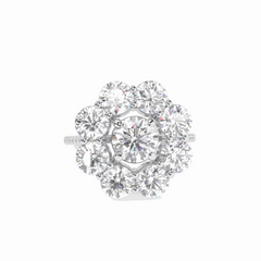 6.20 TCW Round Brilliant Cut Art Deco 18K Lab Grown Diamond Ring for Women