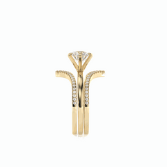 Anillo de diamantes cultivados en laboratorio de 18 quilates con corte brillante redondo de 1,90 TCW para mujer.