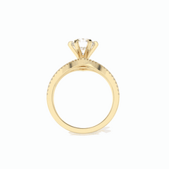Anillo de diamantes cultivados en laboratorio de 18 quilates con corte brillante redondo de 1,90 TCW para mujer.