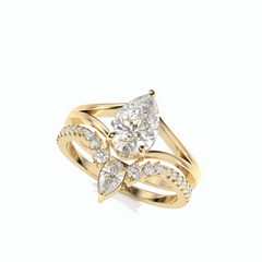 Anillo solitario de oro blanco con diamantes cultivados en laboratorio de talla triangular de 1,50 TCW para mujer
