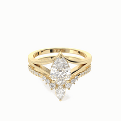 Anillo solitario de oro blanco con diamantes cultivados en laboratorio de talla triangular de 1,50 TCW para mujer