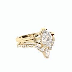 Anillo solitario de oro blanco con diamantes cultivados en laboratorio de talla triangular de 1,50 TCW para mujer