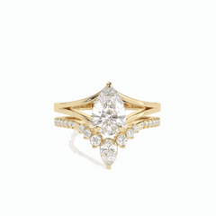 Anillo solitario de oro blanco con diamantes cultivados en laboratorio de talla triangular de 1,50 TCW para mujer