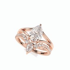 Anillo solitario de oro blanco con diamantes cultivados en laboratorio de talla triangular de 1,50 TCW para mujer