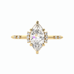 1,00 TCW Marquise Cut Cluster 18K Lab Grown Diamantring für Damen