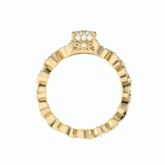 Anillo de diamantes cultivados en laboratorio de 18 quilates con corte princesa trenzado de 1,70 TCW para mujer