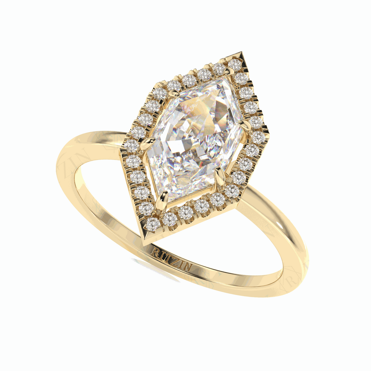 Anillo de diamantes cultivados en laboratorio de 18 quilates con halo de talla marquesa de 1,50 TCW para mujer