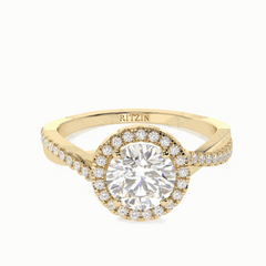 1.00 TCW Round Brilliant Cut Twisted 18K Lab Grown Diamond Ring for Women