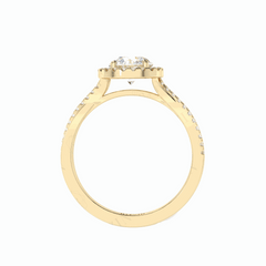 1.00 TCW Round Brilliant Cut Twisted 18K Lab Grown Diamond Ring for Women