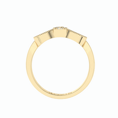 Anillo de diamantes cultivados en laboratorio de 18 quilates con corte brillante redondo para mujer