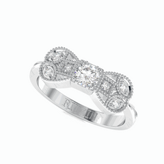 Anillo de diamantes cultivados en laboratorio de 18 quilates con corte brillante redondo para mujer