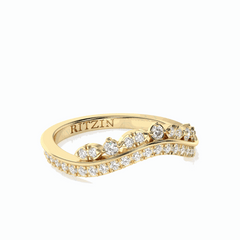 Anillo de eternidad con diamantes cultivados en laboratorio de 18 quilates y corte brillante redondo para mujer