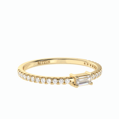 Baguette Cut Solitaire With Accents 18K Lab Grown Diamond Ring for Women