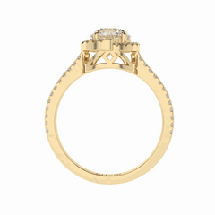 Anillo nupcial de diamantes cultivados en laboratorio de 18 quilates con corte brillante redondo de 1,50 TCW para mujer