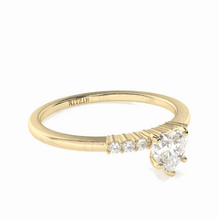 0.60 TCW Heart Cut Solitaire With Accents 18K Lab Grown Diamond Ring for Women