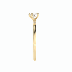 0.60 TCW Heart Cut Solitaire With Accents 18K Lab Grown Diamond Ring for Women