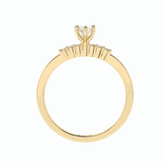 0.60 TCW Heart Cut Solitaire With Accents 18K Lab Grown Diamond Ring for Women