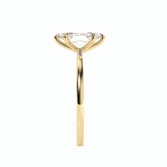 1.00 TCW Marquise Cut Solitaire With Accents 18K Lab Grown Diamond Ring for Women