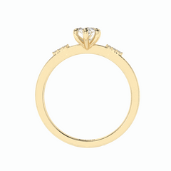 1.00 TCW Marquise Cut Solitaire With Accents 18K Lab Grown Diamond Ring for Women
